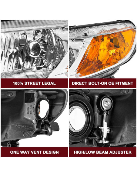 Faros Halógenos JSBOYAT para Honda Civic 2006-2011 Cromados