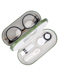Estuche 2 en 1 Muf para Lentes de Contacto y Gafas Verde