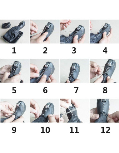 Cubierta de palanca de cambios JIECHEN de cuero rojo para VW