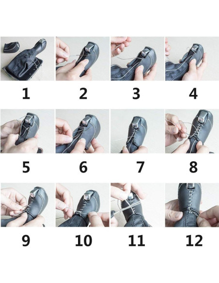 Cubierta de palanca de cambios JIECHEN de cuero rojo para VW