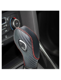 Cubierta de pomo de cambio Agulier cuero rojo Ford 2013-2016