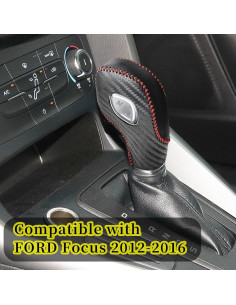 Cubierta de pomo de cambio Agulier cuero rojo Ford 2013-2016 2