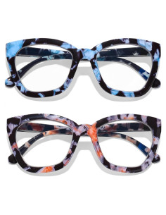 Gafas de Lectura AQWANO Mujeres Ojo de Gato 0.0 Anti Luz Azul