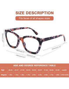 Gafas de Lectura AQWANO Mujeres Ojo de Gato 0.0 Anti Luz Azul 2