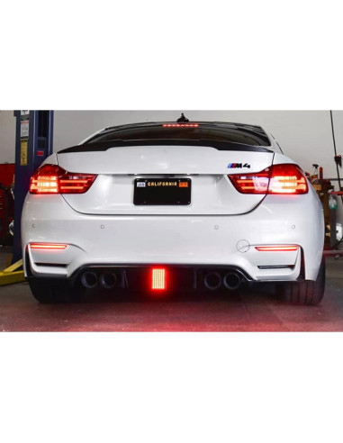 Luz Reflectora LED iJDMTOY Roja para Parachoques BMW M3 M4