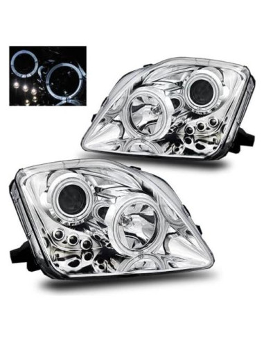 Juego de Faros LED Cromados SPPC para Honda Prelude - Izquierdo y Derecho