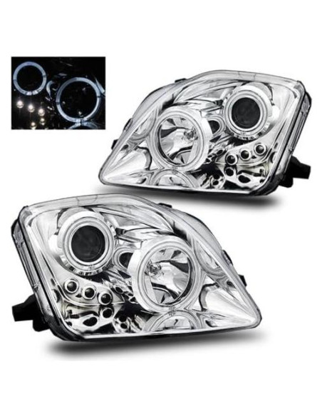Juego de Faros LED Cromados SPPC para Honda Prelude - Izquierdo y Derecho