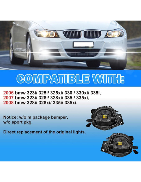 Luces de Niebla LED Boxlight para BMW E90 2006-2008