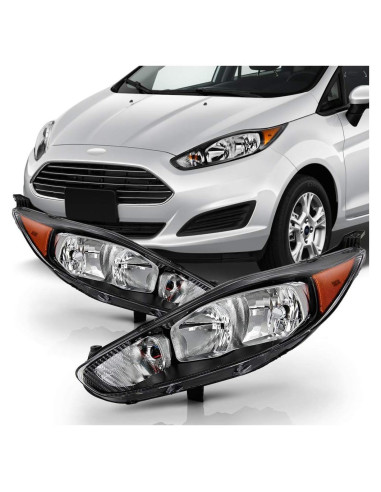 Faros de Reemplazo ACANII para Ford Fiesta 2014-2018 Negro