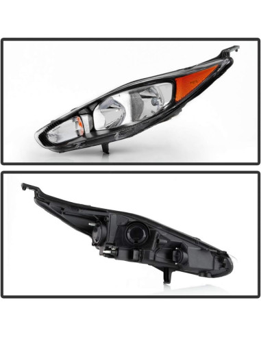Faros de Reemplazo ACANII para Ford Fiesta 2014-2018 Negro