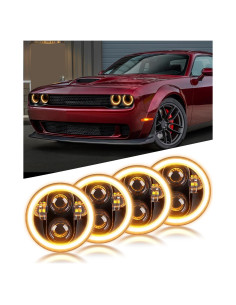 Faros LED BraveWAY 5.75" H5006 con Halo DRL y Giro