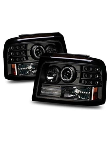 Faros Proyector Negros SPPC con Halo para Ford F-150/F-250/Bronco