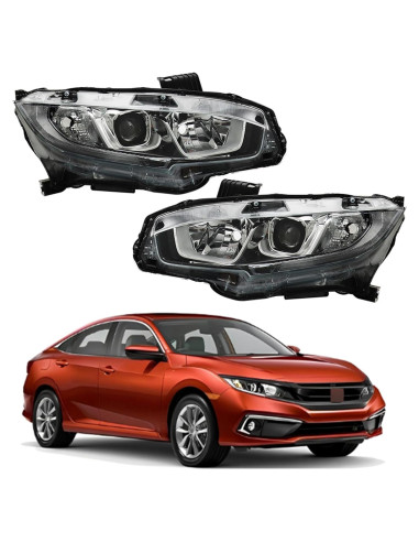 Conjunto de Faros Halógenos Thomletha para Honda Civic 2016-2020