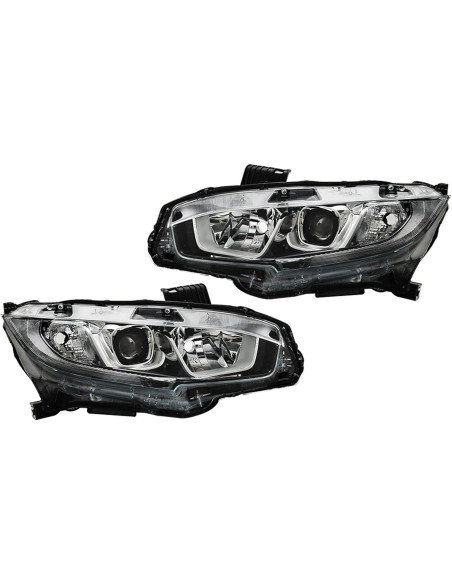 Conjunto de Faros Halógenos Thomletha para Honda Civic 2016-2020