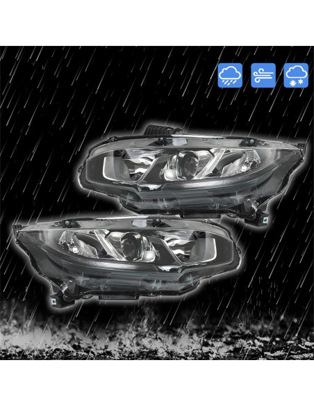 Conjunto de Faros Halógenos Thomletha para Honda Civic 2016-2020
