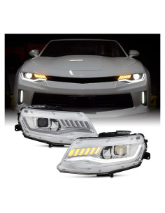 Faros Proyector LED DRL AKKON 2016-2018 Chevy Camaro Cromo