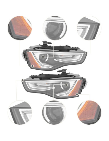 Faros HID/Xenón YINZINR para Audi A5/S5 2013-2017 LED