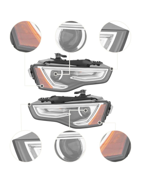 Faros HID/Xenón YINZINR para Audi A5/S5 2013-2017 LED