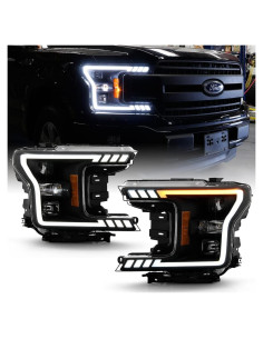 Faros Proyector LED ACANII para Ford F150 2018-2020, Negro
