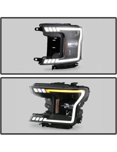 Faros Proyector LED ACANII para Ford F150 2018-2020, Negro