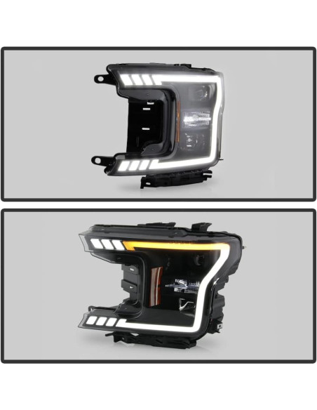 Faros Proyector LED ACANII para Ford F150 2018-2020, Negro