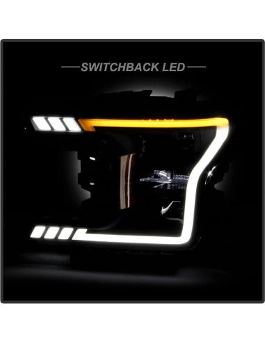 Faros Proyector LED ACANII para Ford F150 2018-2020, Negro