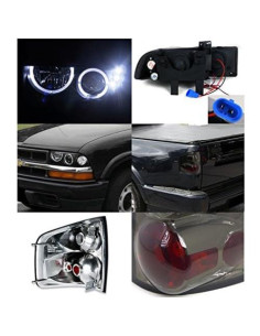 Faros Proyector LED Negro SPEC-D TUNING para Chevy S10 1998-2004 2