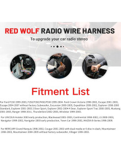 Arnés de Cableado Estéreo RED WOLF para Ford y Lincoln 1998-2005 2