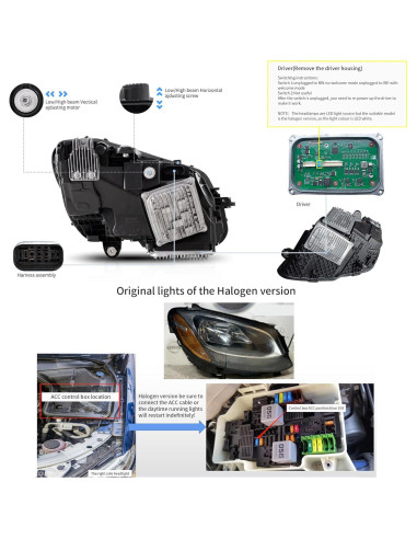 Faros LED VLAND para Benz C-C Clase W205 2015-2021