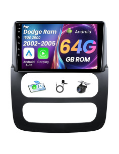 Radio Android 12 para Dodge Ram 1500 2500 3500 2002-2005 9"