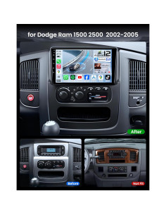 Radio Android 12 para Dodge Ram 1500 2500 3500 2002-2005 9" 2