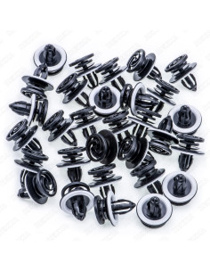 Clips de Panel de Recorte Interior Rexka 30 pcs Nylon Negro 2
