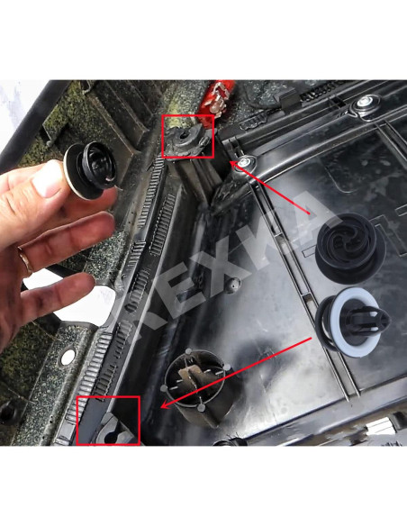 Clips de Panel de Recorte Interior Rexka 30 pcs Nylon Negro