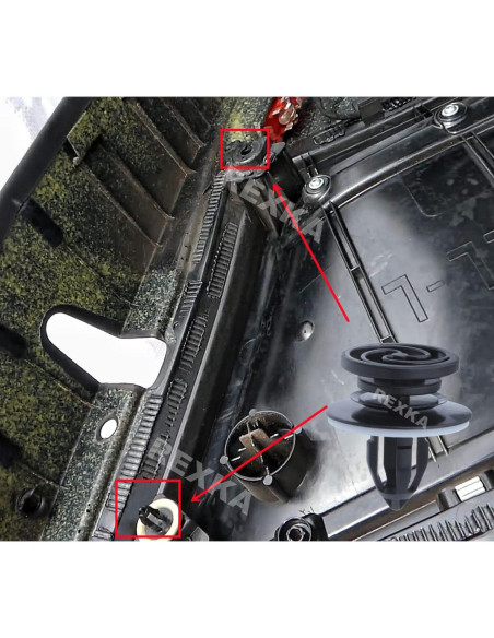 Clips de Panel de Recorte Interior Rexka 30 pcs Nylon Negro