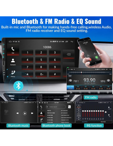 Estéreo Doble Din Android UNITOPSCI 9" 2G+64G GPS CarPlay