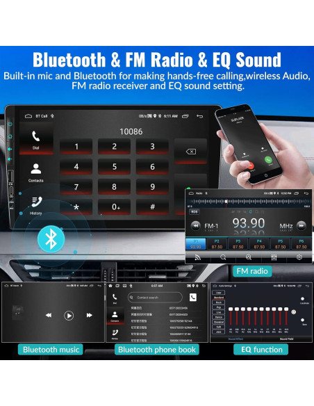 Estéreo Doble Din Android UNITOPSCI 9" 2G+64G GPS CarPlay