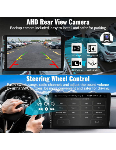 Estéreo Doble Din Android UNITOPSCI 9" 2G+64G GPS CarPlay