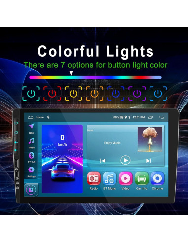 Estéreo Doble Din Android UNITOPSCI 9" 2G+64G GPS CarPlay