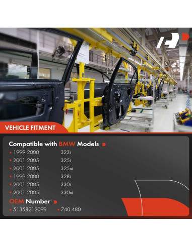 Regulador de Ventana Eléctrico A-Premium BMW E46 Lado Trasero Izquierdo
