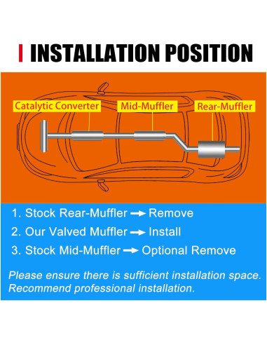 Sistema de escape eléctrico Peastorm 3" con muffler Cat Back