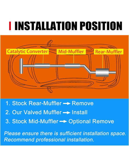 Sistema de escape eléctrico Peastorm 3" con muffler Cat Back