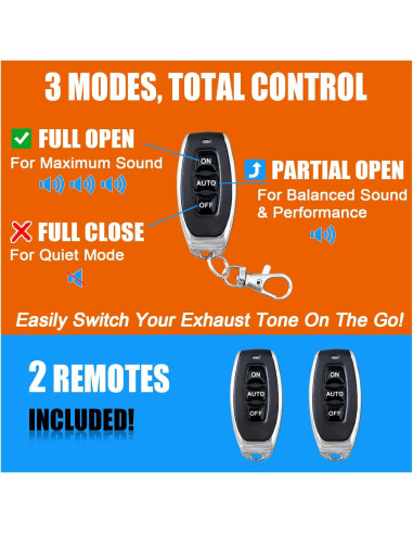 Sistema de escape eléctrico Peastorm 3" con muffler Cat Back