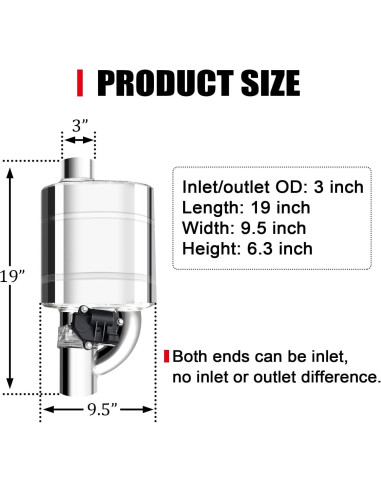 Sistema de escape eléctrico Peastorm 3" con muffler Cat Back