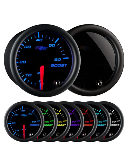 Medidor de Presión de Turbo GlowShift 60 PSI 52mm Mecánico