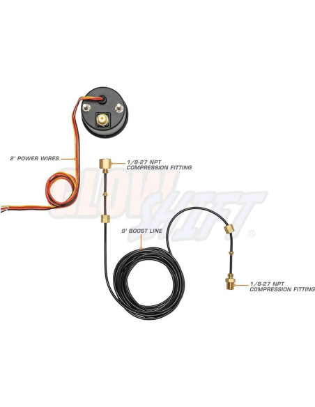 Medidor de Presión de Turbo GlowShift 60 PSI 52mm Mecánico
