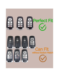 Cubierta de Llavero de Cuero OOKZuckle para Ford Lincoln - Marrón Vintage 2