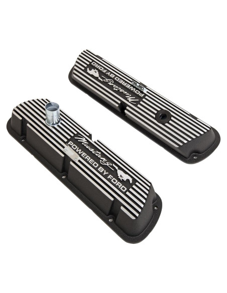 Cubiertas de Válvula Scott Drake Mustang Ford Script Negro