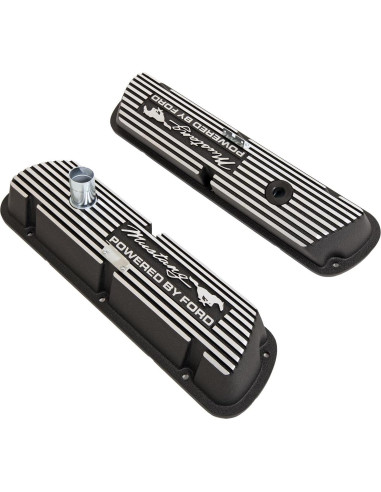 Cubiertas de Válvula Scott Drake Mustang Ford Script Negro