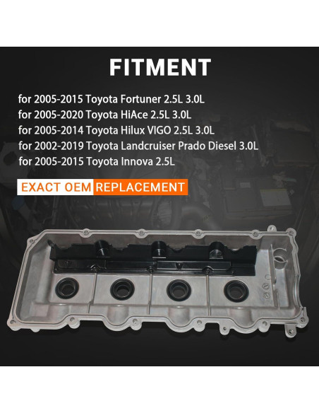 Cubierta de Válvula de Aluminio XUNUOPARTS 2.5L 3.0L Toyota