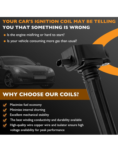 Paquete Bobinas de Encendido HQPASFY UF751 + 4 Bujías Iridio